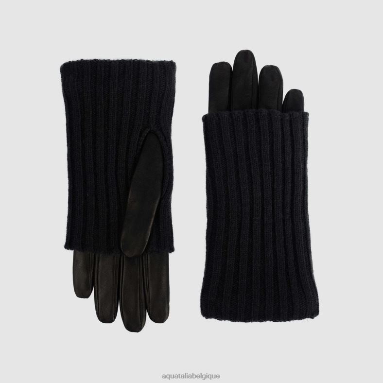 accessoires Aquatalia gant de manchette de chandail noir femmes 62Z0T368