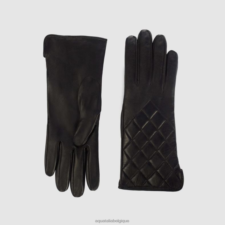accessoires Aquatalia gant matelassé noir femmes 62Z0T373