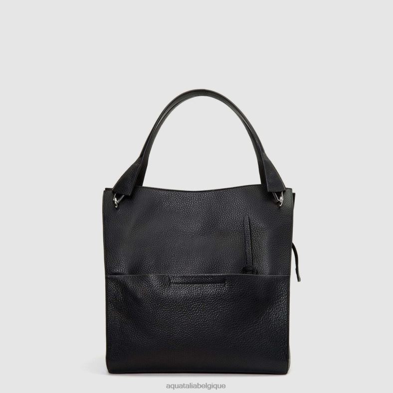accessoires Aquatalia sac cabas en cuir noir femmes 62Z0T349