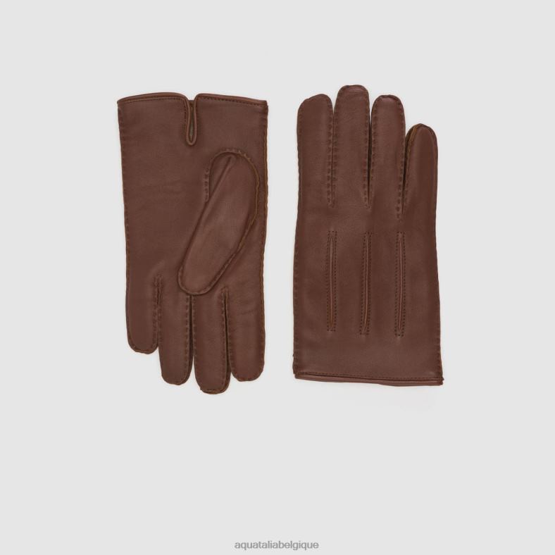 accessoires Aquatalia gant en cuir Cognac Hommes 62Z0T399