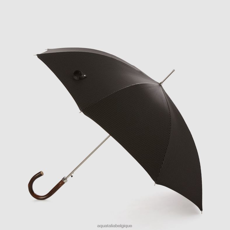 accessoires Aquatalia parapluie long jacquard noir/beige unisexe 62Z0T381