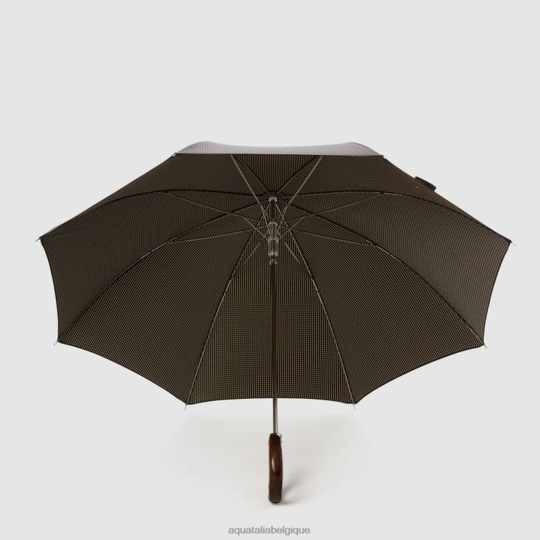 accessoires Aquatalia parapluie long jacquard noir/beige unisexe 62Z0T381